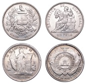 Miscellaneous, HONDURAS, Republic, Peso, 1891/89, Tegucigalpa (KM 52); GUATEMALA, Republic, Peso, 1895, Guatemala...