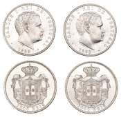Portugal, Carlos I, 1000 Reis (2), both 1899, Lisbon (Gomes 13.01; KM 540) [2]. Brilliant, mint state	 £100-£120