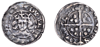 Edward III (1327-1377), Pre-Treaty coinage, Penny, Series D, Durham, Bp Hatfield, crozier on rev. reads dvnelmie,...