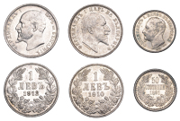Bulgaria, Ferdinand I, Lev (2), 1910, 1912, 50 Stotinki, 1891 (KM 12, 28, 31) [3]. All about extremely fine	 £100-£120