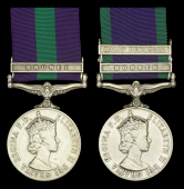 Pair: Rifleman D. A. J. Brown, Green Jackets

General Service 1918-62, 1 clasp, Brunei (23887804 Rfn. D. Brown. 1...