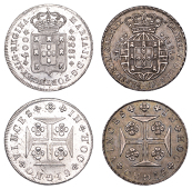 Portugal, John VI, 400 Reis (2), 1821, 1835, both Lisbon (KM 358, 403.2) [2]. The first toned, good very fine; the...