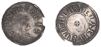 Eadred (946-955), Penny, Crowned Bust Penny [BMC V], uncertain mint in East Anglia, Klakkr, crowned and draped bust...