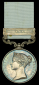 Army of India 1799-1826, 1 clasp, Ava (Lieut. J. A. Crommelin, Engrs.) short hyphen reverse, officially engraved...