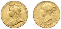 Victoria, Diamond Jubilee, 1897, a small gold medal by G.W. de Saulles, 26mm, 12.98g (W & E 3000A.2; BHM 3506; E...