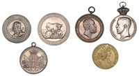 Sweden, Jubilee of Oscar II, 1897, a silver medal by S. Kulle, armoured bust right within wreath, rev. crowned...