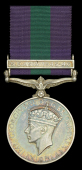 General Service 1918-62, 1 clasp, S.E. Asia 1945-46 (1878715 W.O. Cl. 2. F. N. Harrison. R.E.) extremely fine	...