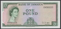 Bank of Jamaica, £1, 1960 (1964), serial number EN360223, Hall signature, original and well embossed, uncirculated,...