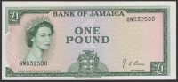 Bank of Jamaica, £1, 1960 (1964), serial number GN032500, Hall signature, lightly pressed, extremely fine
BNB...