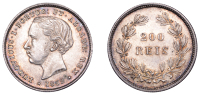 Portugal, Louis I, 200 Reis, 1862, Lisbon (Gomes 10.01; KM 507). Prettily toned, extremely fine, scarce	 £100-£120