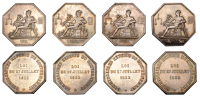 France, Louis Philippe I, Commissaires experts du governement, 1831, silver Jetons (4), by J, Domard, inscription...