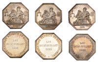 France, Louis Philippe I, Commissaires experts du governement, 1831, silver Jetons (4), by J, Domard, inscription...