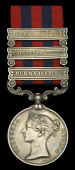 India General Service 1854-95, 3 clasps, Burma 1889-92, Chin-Lushai 1889-90, Burma 1887-89, clasps mounted in this...
