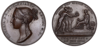 Victoria, Coronation, 1838, a copper medal by B. Pistrucci, diademed bust left, rev. Victoria seated left, being...