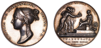 Victoria, Coronation, 1838, a silver medal by B. Pistrucci, diademed bust left, rev. Victoria seated left, being...