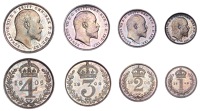Edward VII (1901-1910), Maundy Set, 1906 (ESC 3612; S 3985) [4]. Beautifully toned, as struck; in original red case...