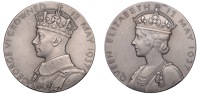George VI, Coronation, 1937, a silver medal by P. Metcalfe, crowned bust left, rev. crowned bust of Queen Elizabeth...