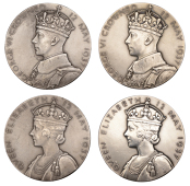 George VI, Coronation, 1937, a pair of silver medals by P. Metcalfe, crowned bust left, rev. crowned bust of Queen...