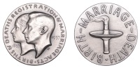 Deaths, Births and Marriages, 1937, a silver medal by the Royal Mint, conjoined busts of Victoria and George VI...