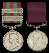 Pair: Sergeant J. Thomson, Royal Engineers

India General Service 1895-1902, 2 clasps, Punjab Frontier 1897-98,...