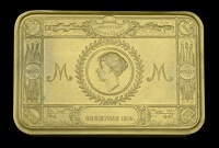 Princess Mary Christmas 1914 Gift Tin, complete with original unopened packet of tobacco and opened cigarette packet...