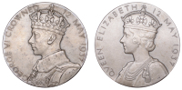 George VI, Coronation, 1937, a silver medal by P. Metcalfe, crowned bust left, rev. crowned bust of Queen Elizabeth...
