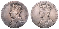 George VI, Coronation, 1937, a silver medal by P. Metcalfe, crowned bust left, rev. crowned bust of Queen Elizabeth...