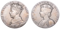 George VI, Coronation, 1937, a silver medal by P. Metcalfe, crowned bust left, rev. crowned bust of Queen Elizabeth...