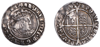 Henry VIII (1509-1547), Second coinage, Groat, Tower, mm. rose, bust D, saltires in forks, 2.73g/4h (N 1797; S...