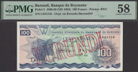 Banque du Royaume du Burundi, 100 Francs, 31 July 1962 (ND 1964), serial number L841316, in PMG holder 58, choice...