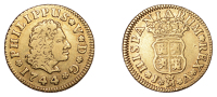 Spain, Philip V, Half-Escudo, 1744m ja, type 2, Madrid (Cal. 574; KM 361.1). Very fine	 £180-£220