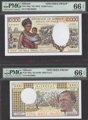 Republique de Djibouti, Banque Nationale, specimen 1000, 5000, and 10,000 Francs, ND (1979-88), serial numbers O.000...