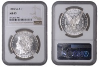United States of America, Dollar, 1885cc, Carson City (KM 110). Lustrous, good extremely fine [Graded by NGC as MS...
