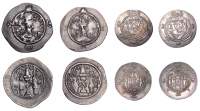 Sasanian Kings, Khusraw I (531-79), Drachm, ST mint, yr 25, 4.09g/9h (Göbl II/2); together with another similar;...