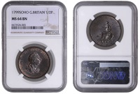 George III (1760-1820), Pre-1816 issues, Halfpenny, 1799 (BMC 1248; S 3778). Brown patina with some original colour,...