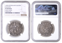 Netherlands, DEVENTER, Gulden, 1698, type IIb, Deventer (Delmonte 1185; KM 91). Very fine, scarce Graded by NGC as...