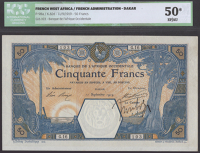 Banque de l’Afrique Occidentale, French West Africa, 50 Francs, Dakar, 11 September 1919, serial number G.16 103,...