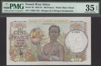 Banque de l’Afrique Occidentale, French West Africa, 100 Francs, 16 April 1948, serial number J.3561 342, Coppet...