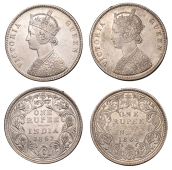 India, British India, Victoria, Victoria, Silver Rupees (6) 1862 [1864-5], type B/IIa [Prid. B/II, 2/0], Bombay,...