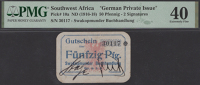 Swakopmunder Buchhandlung, German South West Africa, 50 Pfennig, 1916-1918, serial number 30117, in PMG holder 40,...