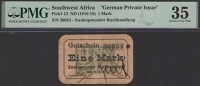Swakopmunder Buchhandlung, German South West Africa, 1 Mark, 1916-1918, serial number 36034, in PMG holder 35,...