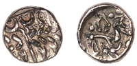 British Iron Age, CORIELTAUVI, Uninscribed issues, a contemporary fourrée gold Stater, North East Coast Sun type,...