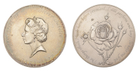 Elizabeth II, Silver Jubilee, 1977, a silver medal by L. Durbin for Spink & Son, crowned bust left, rev. thorned...