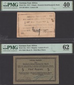 Deutsch-Ostafrikanische Bank, German East Africa, a group comprising 1 Rupien ‘Bush’ note, 1 July 1917, serial...