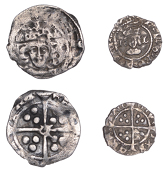 Henry VII, Facing Bust issue, Penny, York, Abp Rotherham, mm. rose on obv. only, t and saltire by neck, h in centre...