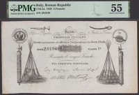 Prestito Nazionale Italiano (Mazziniano), 5 Franchi, 1849, serial number Z01949, also Banca Agricola Sarda, 30 Lire,...