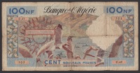 Banque de l’Algerie, 100 Nouveaux Francs, 31 July 1959, serial number U.45 503, and Banque Centrale d’Algerie,...