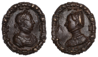 Marriage of Mary Queen of Scots and Francis II of France, 1558, a cast copper plaque, late nineteenth/early...