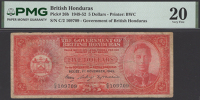 Government of British Honduras, $5, 1 November 1949, serial number C/2 109709, Hone, Stone, and Melhado signatures,...
