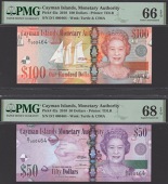 Cayman Islands Monetary Authority, a full set of the 2010 issue, comprising $1, $5, $10, $25, $50, and $100, all...